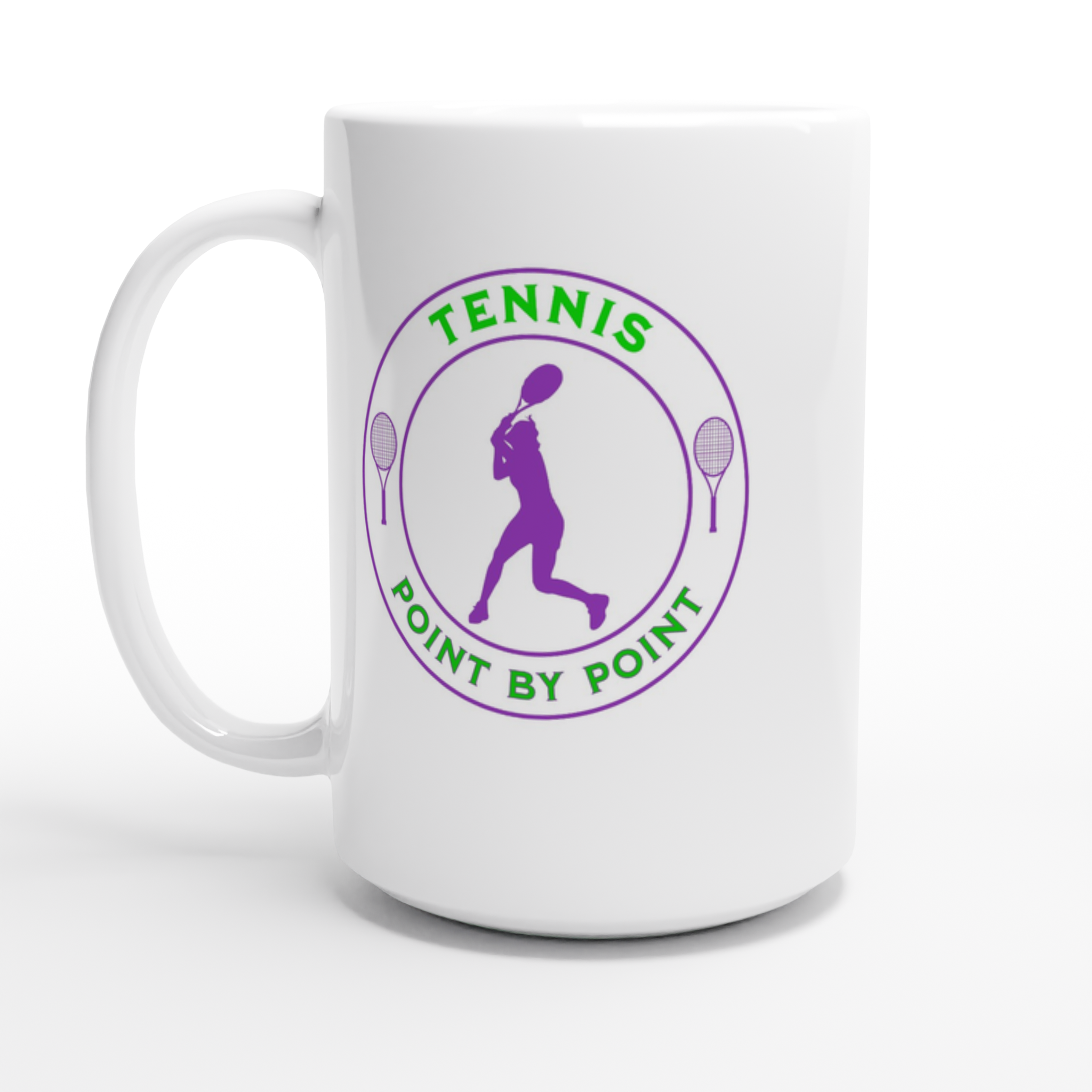 White 15oz Ceramic Mug - Point By Point - Women – Tennis Served Daily